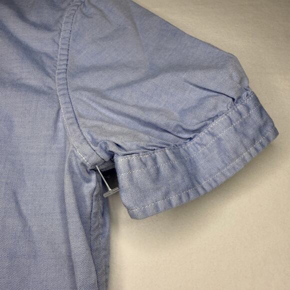 NWOT Ralph Lauren Button Down Shirt Girls 12 Blue Puff Sleeve Polo Logo Preppy - Picture 9 of 12